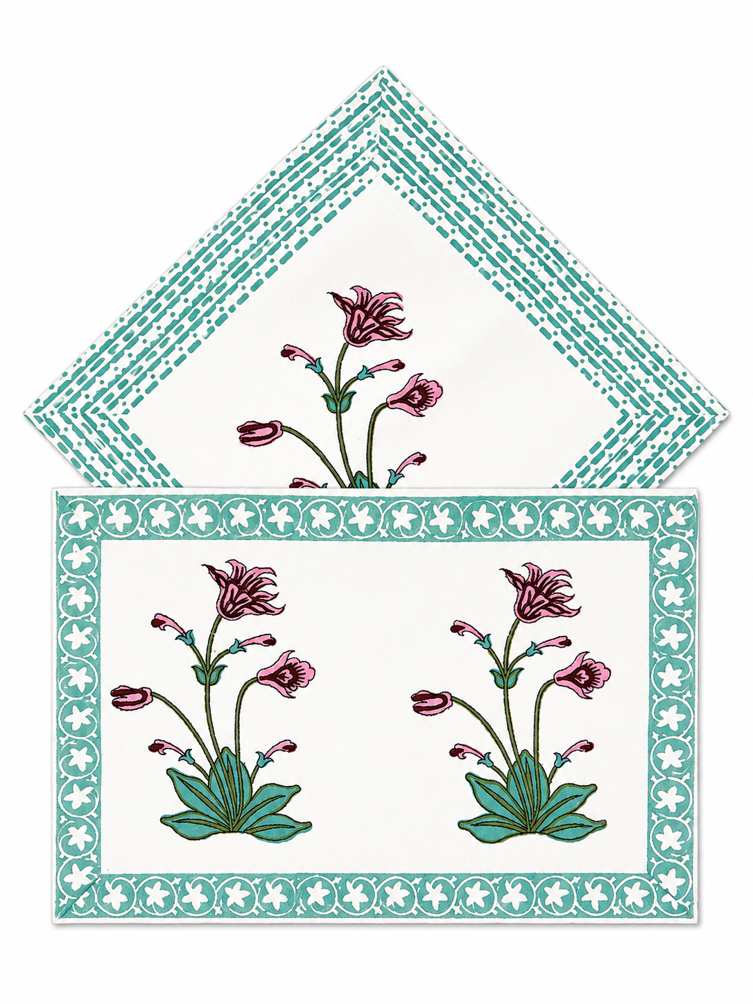 Tulip Hand Block Print Table Set