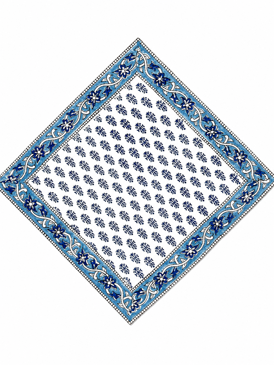 Blue & White Hand Block Print Table Set
