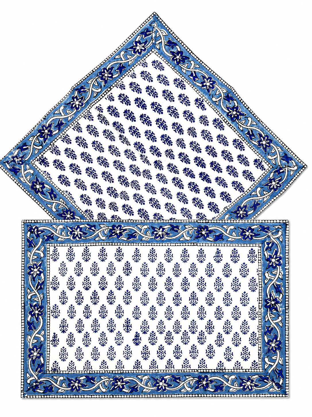Blue & White Hand Block Print Table Set