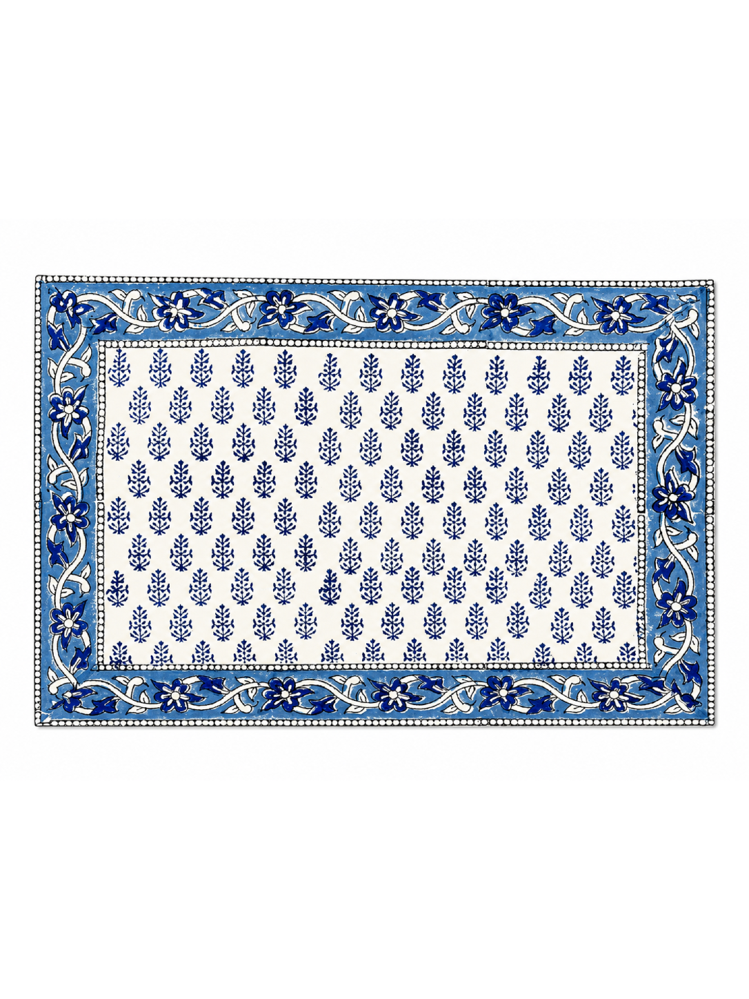 Blue & White Hand Block Print Table Set