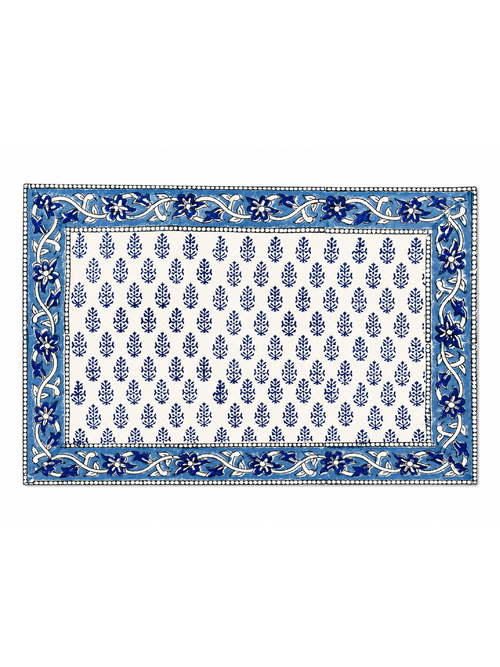 Blue & White Hand Block Print Table Set - Sunesa
