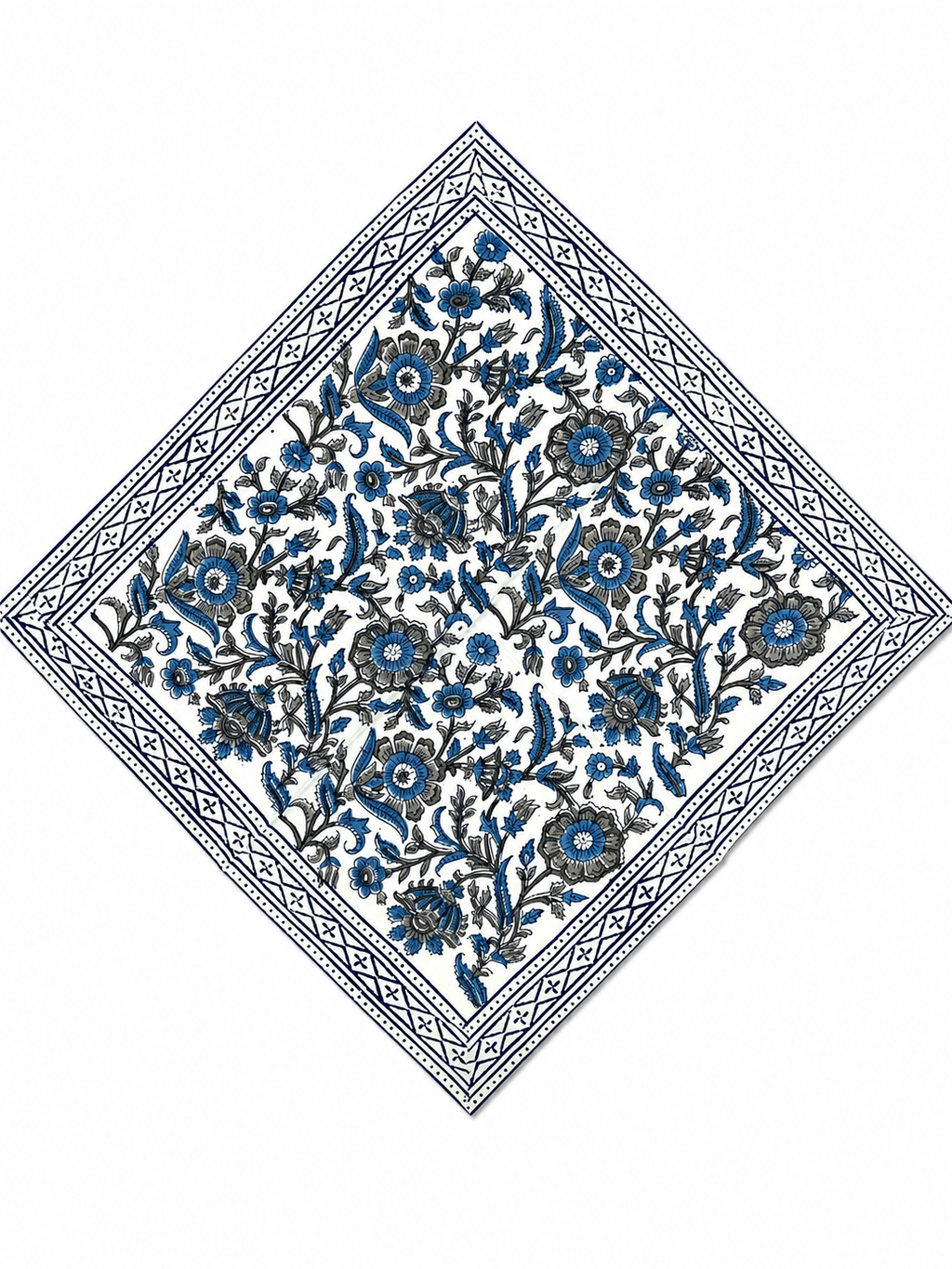 Blue Floral Hand Block Print Table Set