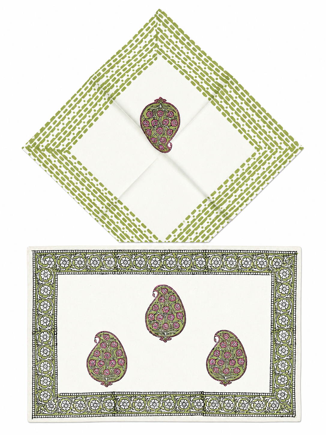 Paisley Hand Block Print Table Set
