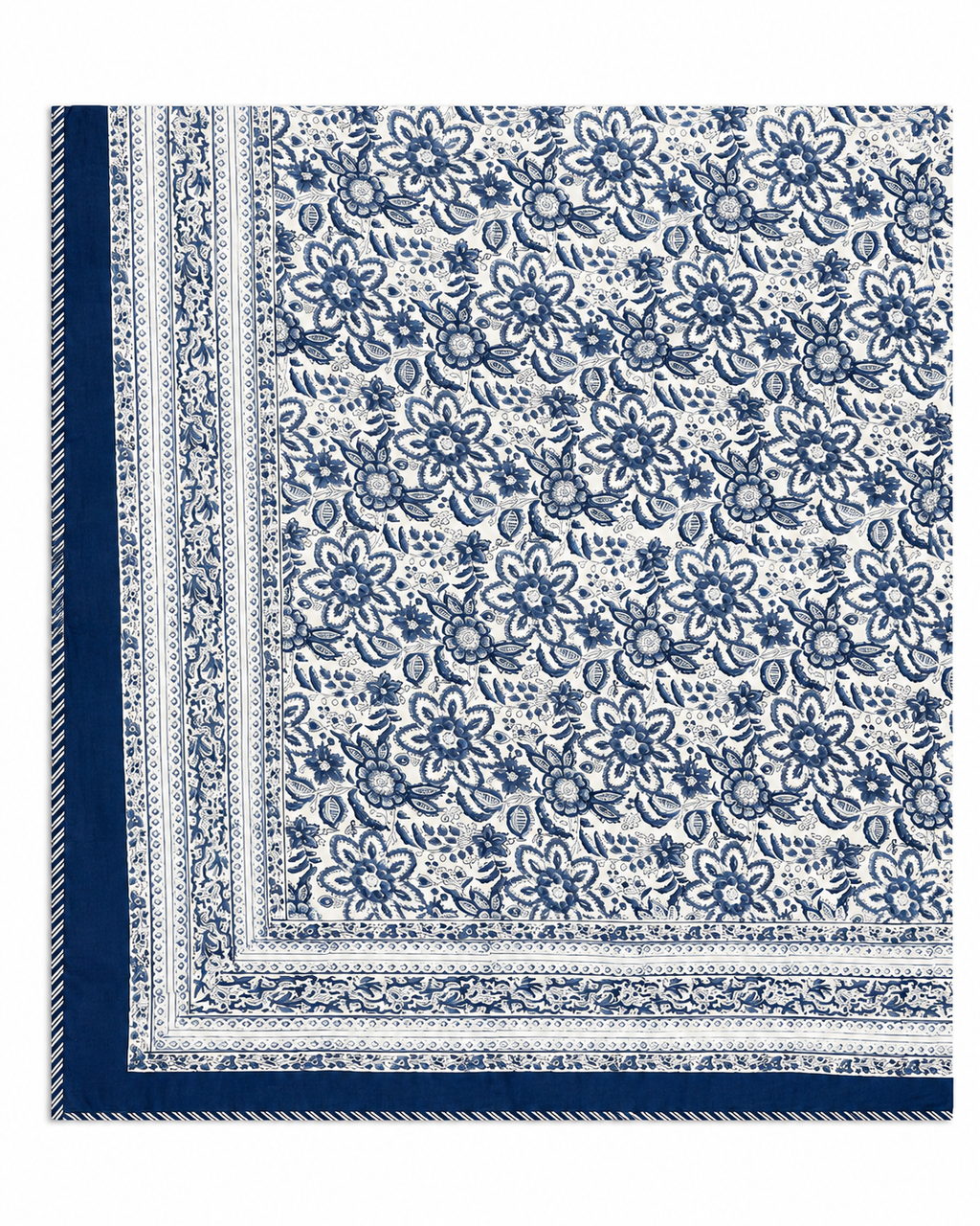 Blue floral hand block print Dohar (Double)