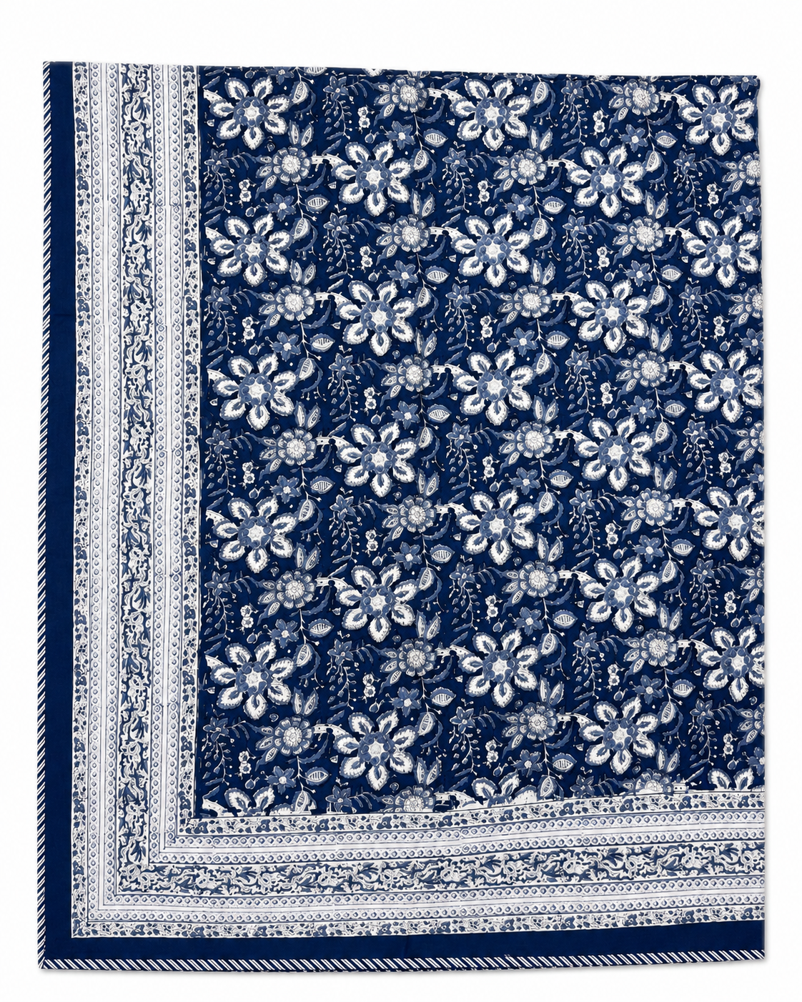 Blue floral hand block print Dohar (Double)