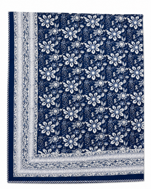 Blue floral hand block print Dohar (Double)