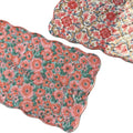 Peach & Pink Hand Block Print Quilted Scallop Placemat Pair